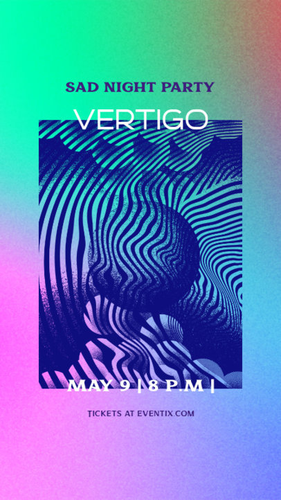 Instagram Story Design Template for a Night Event With an Abstract Texture 2601d