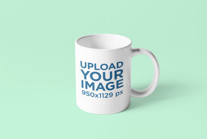 Minimalistic Mockup of a Coffee Mug Against a Plain Color Background 