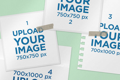 Mood Board Mockup Featuring Four Different Papers