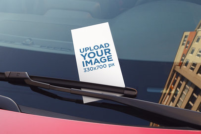 Mockup of a Flyer on a Car's Windshield