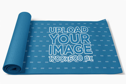 Mockup of a Yoga Mat Placed on a Customizable Surface
