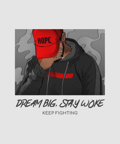 Illustrated T-Shirt Design Template with a Hip Hop Style 