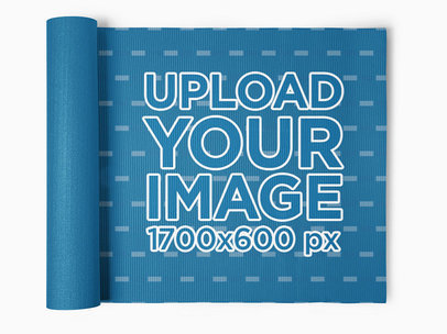 Mockup of a Half-Rolled Yoga Mat
