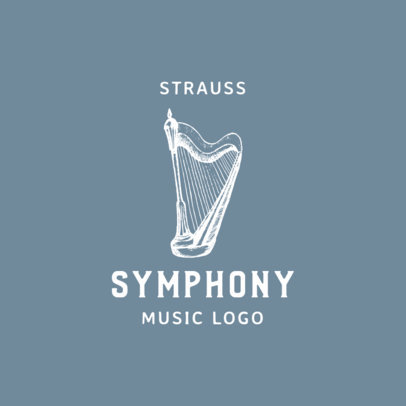 Music Logo Maker Featuring a Harp Graphic 1771a-el1