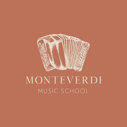 Music School Logo Template with an Accordion Graphic 1771d-el1