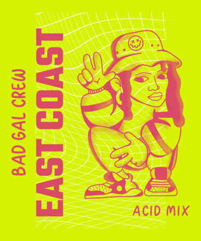 T-Shirt Design Generator Featuring a Bad Gal Illustration 2605h