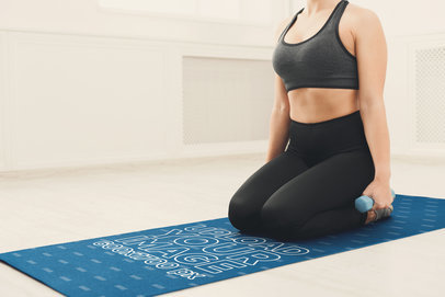 Yoga Mat Mockup of a Woman Working Out