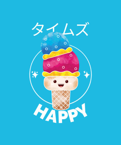 T-Shirt Design Creator with a Happy Ice Cream Character