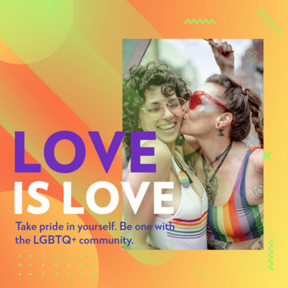 LGBTQ-Themed Instagram Post Design Maker Featuring a Colorful Background