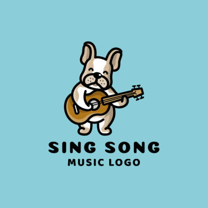 Kids' Music School Logo Maker Featuring a Puppy Playing Guitar 1773a-el1