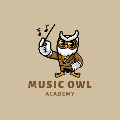 Logo Template for a Music Academy with an Owl Cartoon 1773c-el1