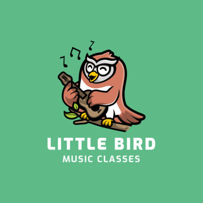 Logo Maker for a Kids' Music Academy Featuring a Singing Bird 1773d-el1