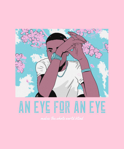 Hip-Hop T-Shirt Design Template Featuring an Artist's Portrait