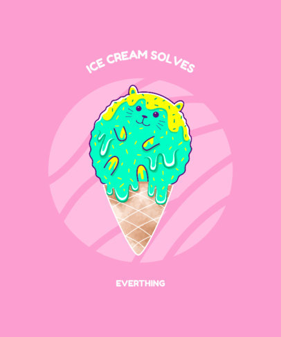 T-Shirt Design Template with a Fluffy Cat Illustration 1876d-el1