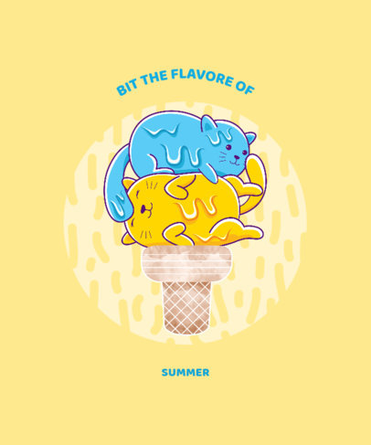 Funny T-Shirt Design Creator with Two Ice Cream Cats