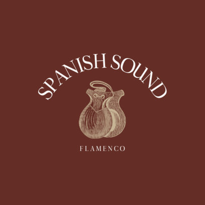 Flamenco Music Logo Template Featuring Spanish Castanets 1772d-el1