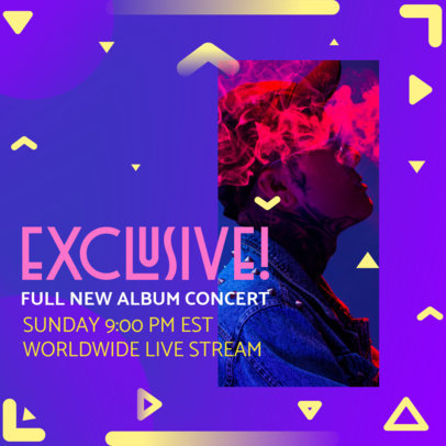 Instagram Post Template for a Concert Live Stream 