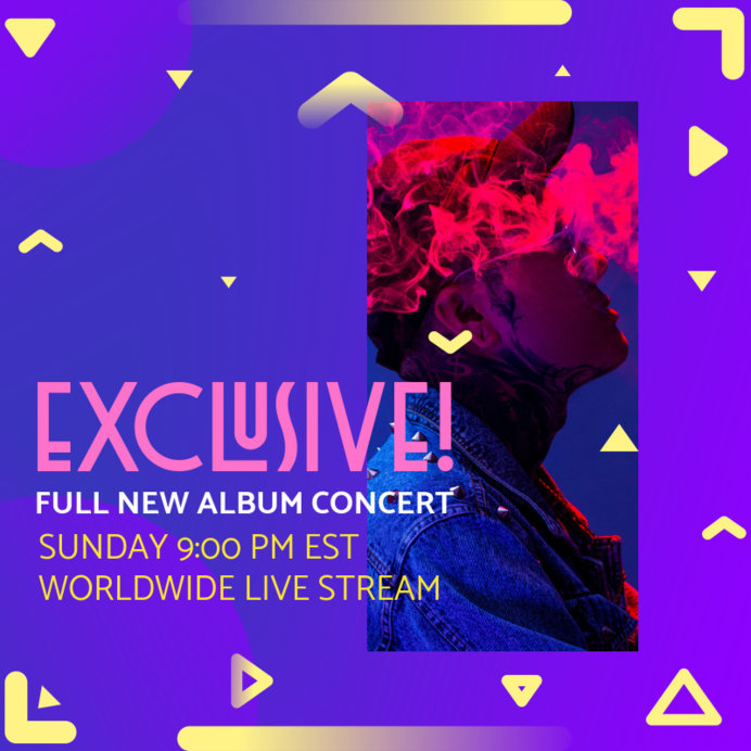 Placeit - Instagram Post Template for a Concert Live Stream