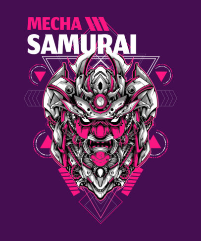 Intense T-Shirt Design Maker with a Mecha Samurai Mask Graphic