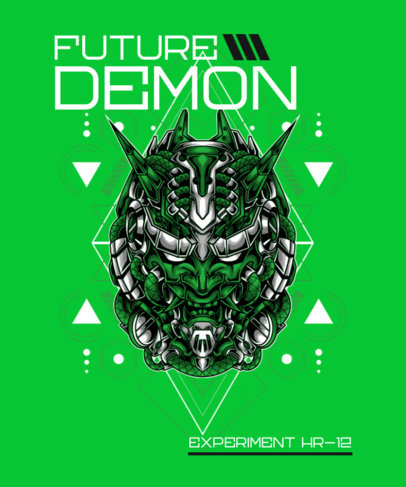 Online T-Shirt Design Creator with a Japanese Demon Graphic