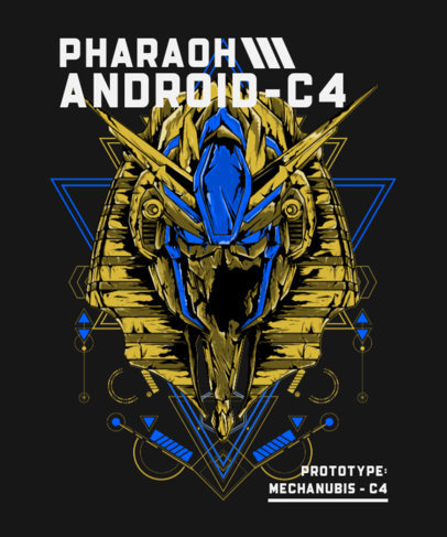 T-Shirt Design Template with a Pharaoh Graphic 1809i-el1