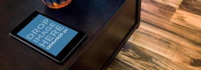 Nexus 7 Mockup Featuring a Modern Wooden Table 