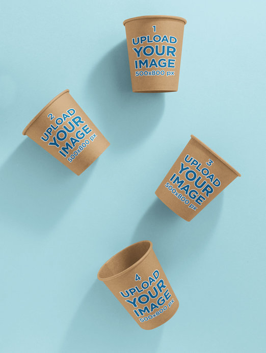 Placeit - Mockup Featuring Multiple Paper Cups