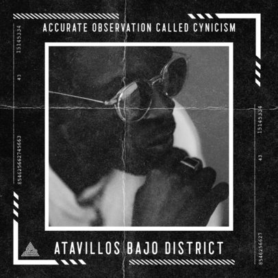 Album Cover Template Featuring a Hip-Hop Singer's B&W Picture