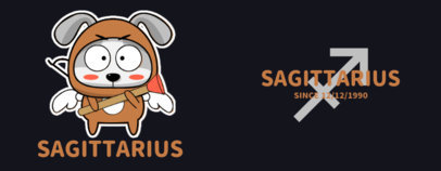 Mug Design Generator with a Silly Illustration of the Sagittarius Sign