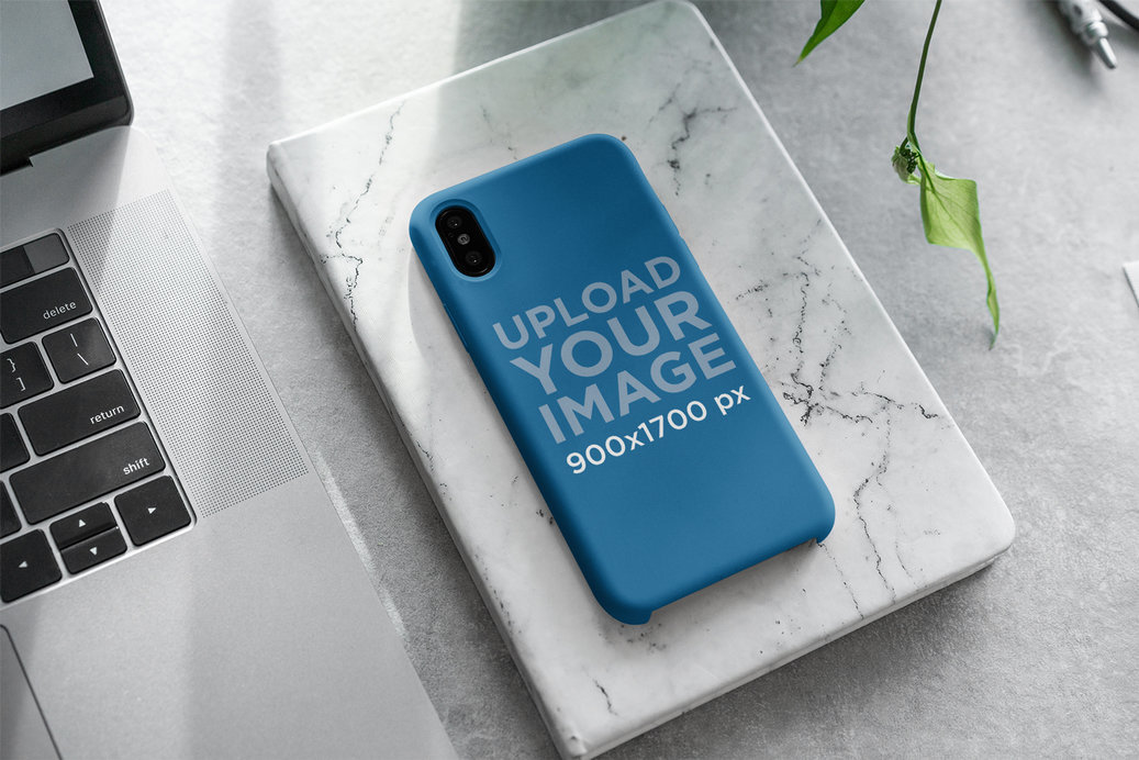 Mockup of a Phone Case Placed in an Elegant Work Setting