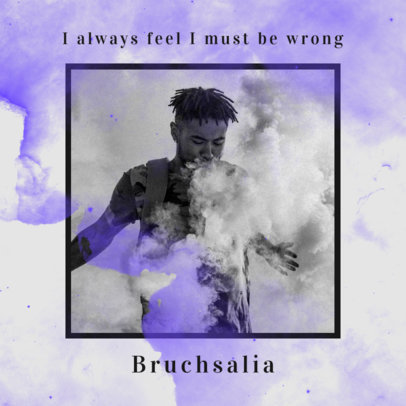 Album Cover Generator Featuring an Artist Surrounded by Color Smoke 2610l-2611