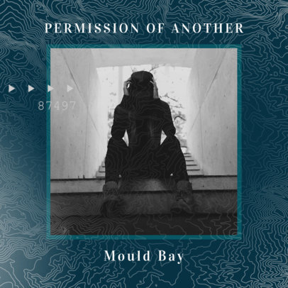 Album Cover Template Featuring Thin-Line Waves 2619m-2611