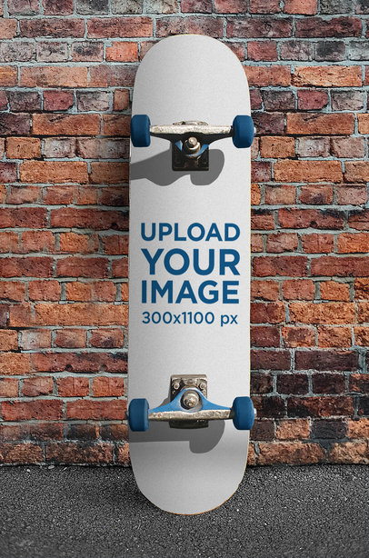 Skateboard Mockup Featuring a Brick Wall Background 4649-el1