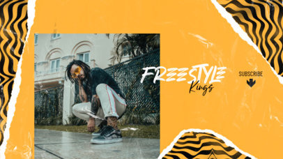 Fresh YouTube Banner Template for a Freestyle Rap Artist 2604g