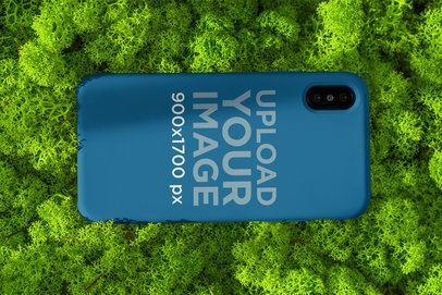 Mockup of a Phone Case Placed on Some Grass