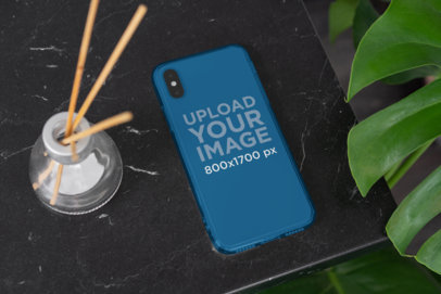 Clear Phone Case Mockup Featuring a Fancy Setting