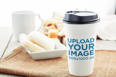 Coffee Cup Mockup Featuring Breakfast Snacks 36656-r-el2