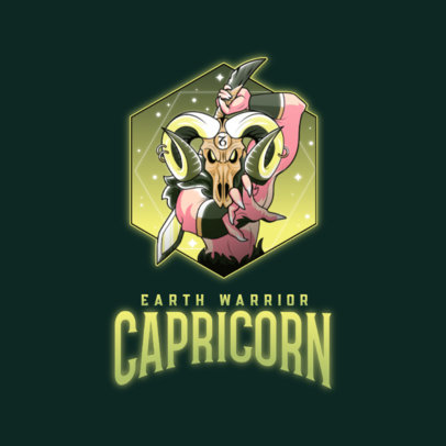 Logo Maker Featuring a Capricorn Warrior Character