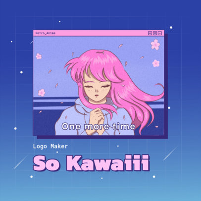 Gaming Logo Maker Featuring a Kawaii Girl from a 90's Anime 3342b