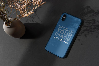 Mockup of a Clear Phone Case Featuring an Ornamental Vase 4607-el1