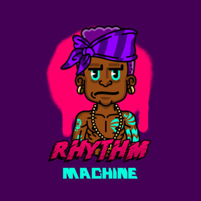 Avatar Logo Maker Featuring a Rapper with Bright Tattoos 3331a