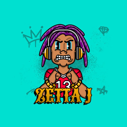 Hip Hop Avatar Logo Maker Featuring a Character with Locks 3331b