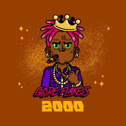 Music Avatar Logo Maker Featuring a Rapper Wearing a Crown 3331d