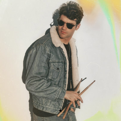 Apple Music Artist Image Maker Featuring a Picture of a Drummer with a Filter 2599f