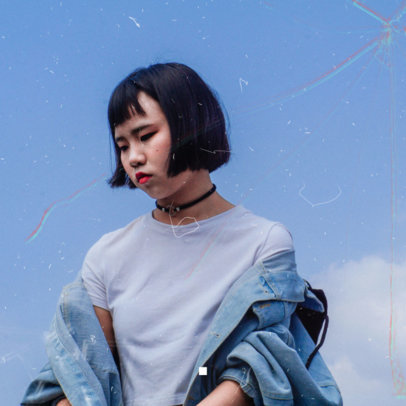 Apple Music Artist Image Creator Featuring a Woman Against a Blue Sky Background 2599h