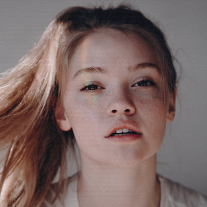 Apple Music Artist Image Template Featuring a Closeup Picture of a Female Singer 2599i