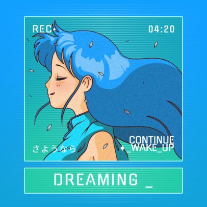 Logo Maker with a 90's Style Anime Girl 3343b