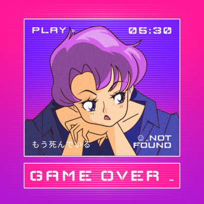 Logo Template for a Gaming Squad with an Anime Character 3343e