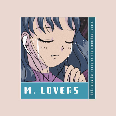 Music Logo Maker with a Crying Anime Girl 3347a