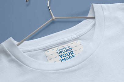 Inside Label Mockup of a T-Shirt with a Hanger